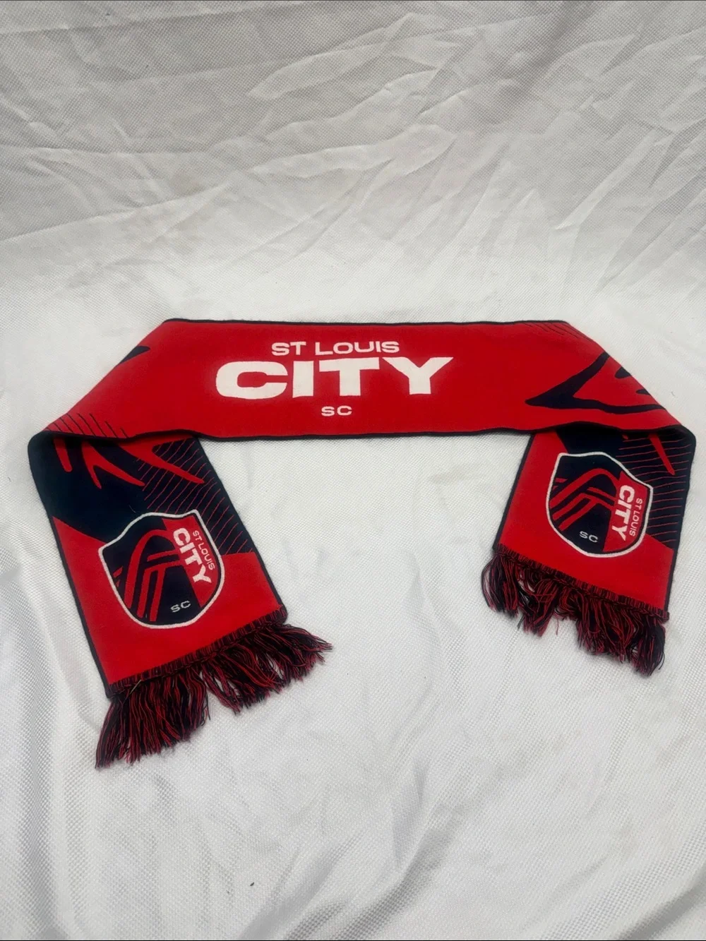 St. Louis City Navy and Red Soccer Scarf  - 8”x 60”